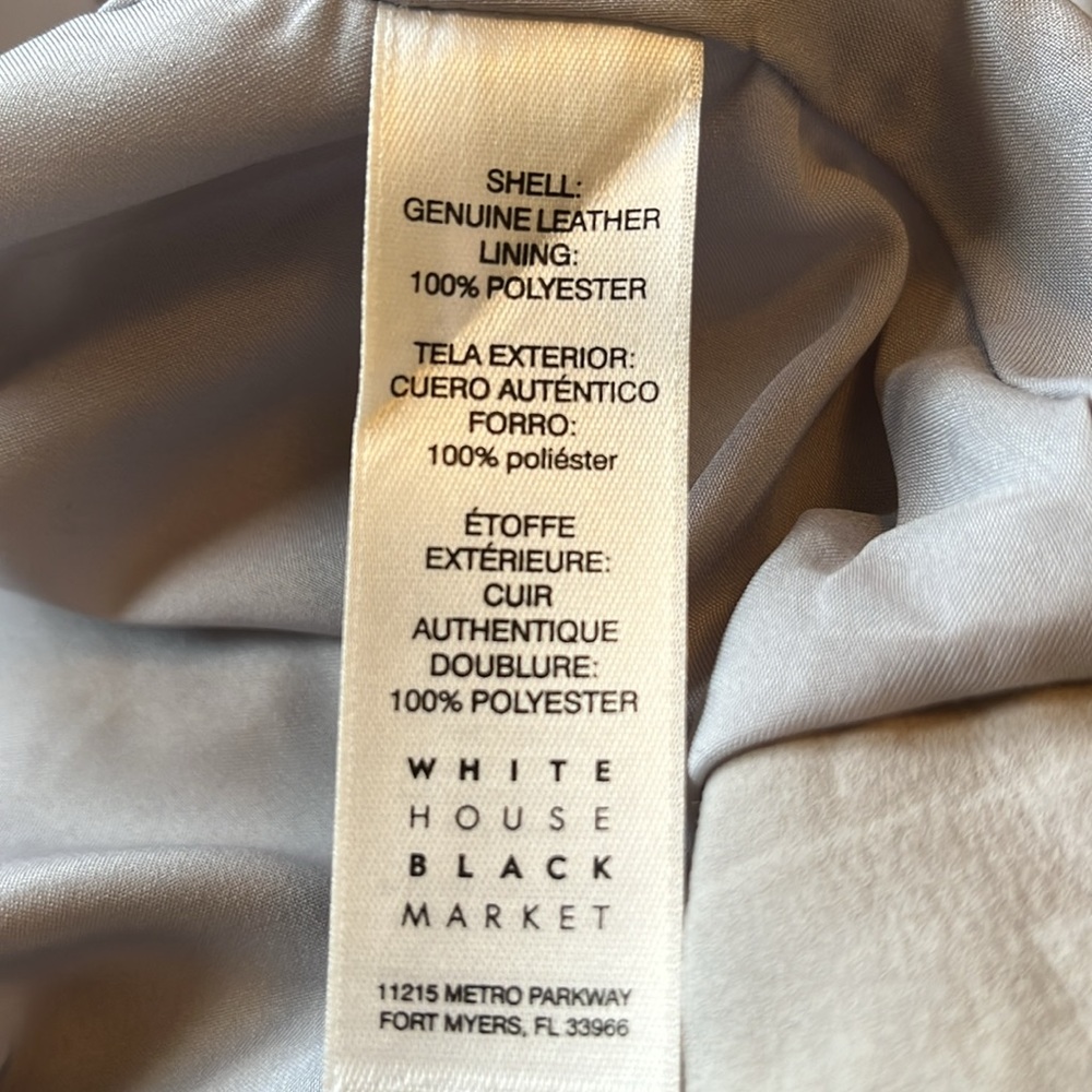 WhiteHouseaBlackMarket Light Gray Genuine Suede Jacket w/Fringe lace up Size L - Picture 14 of 17